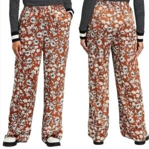 La Ligne x Target Size M Brown Floral Wide Leg Pull On Pants Pockets